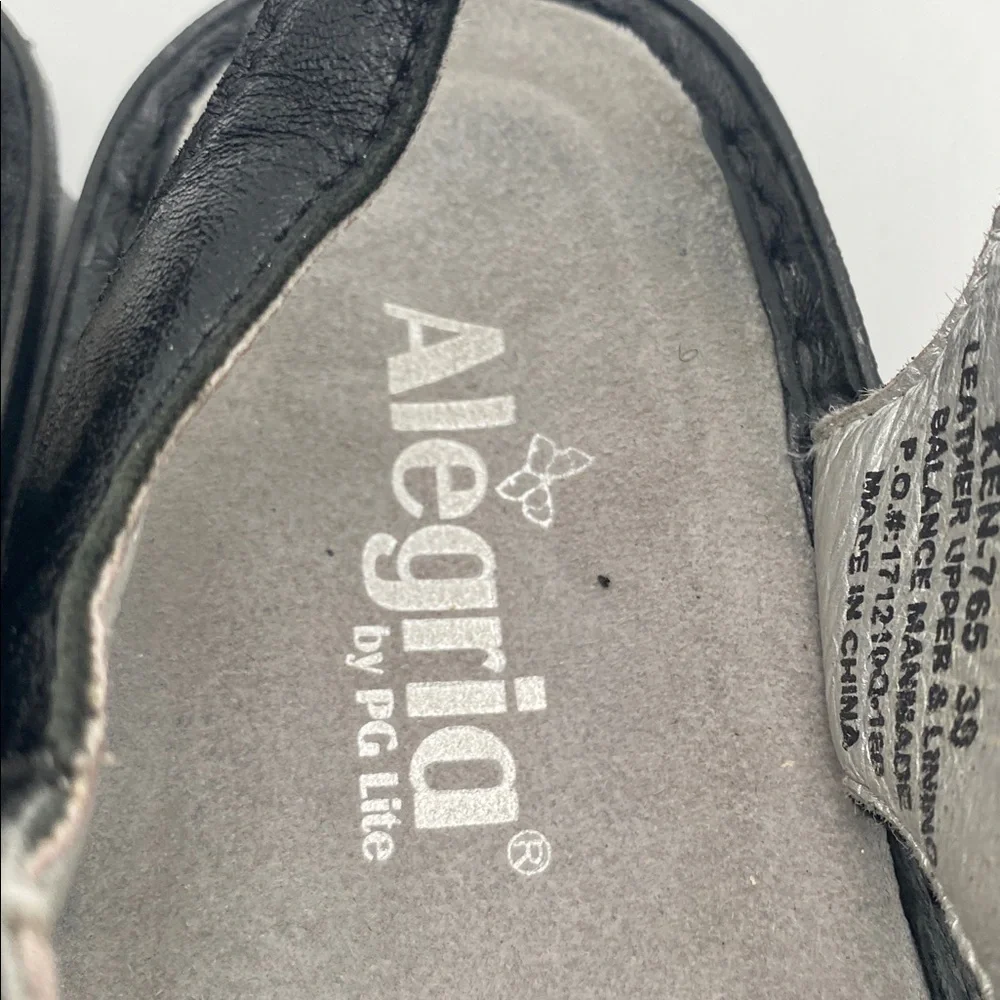 Algria Stylish Black Sandals leather women 38 casual office retro Y2K